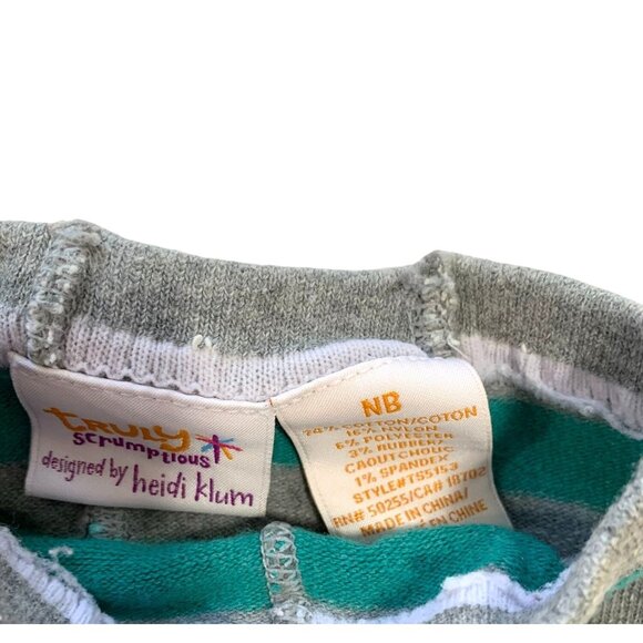 Truly Scrumptious Heidi Klum Newborn Striped Pull on Sweater Pants Legging Gray - Picture 2 of 3